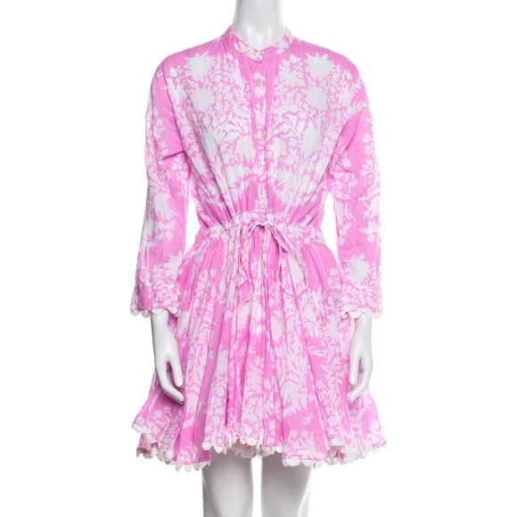 Juliet Dunn Printed Mini Shirt Dress L or 3 - Picture 1 of 4